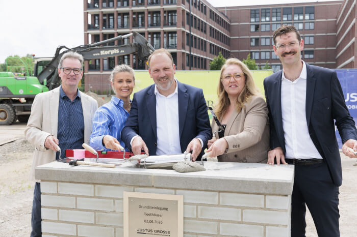 Grundsteinlegung für das Wohnprojekt „Fleethäuser“